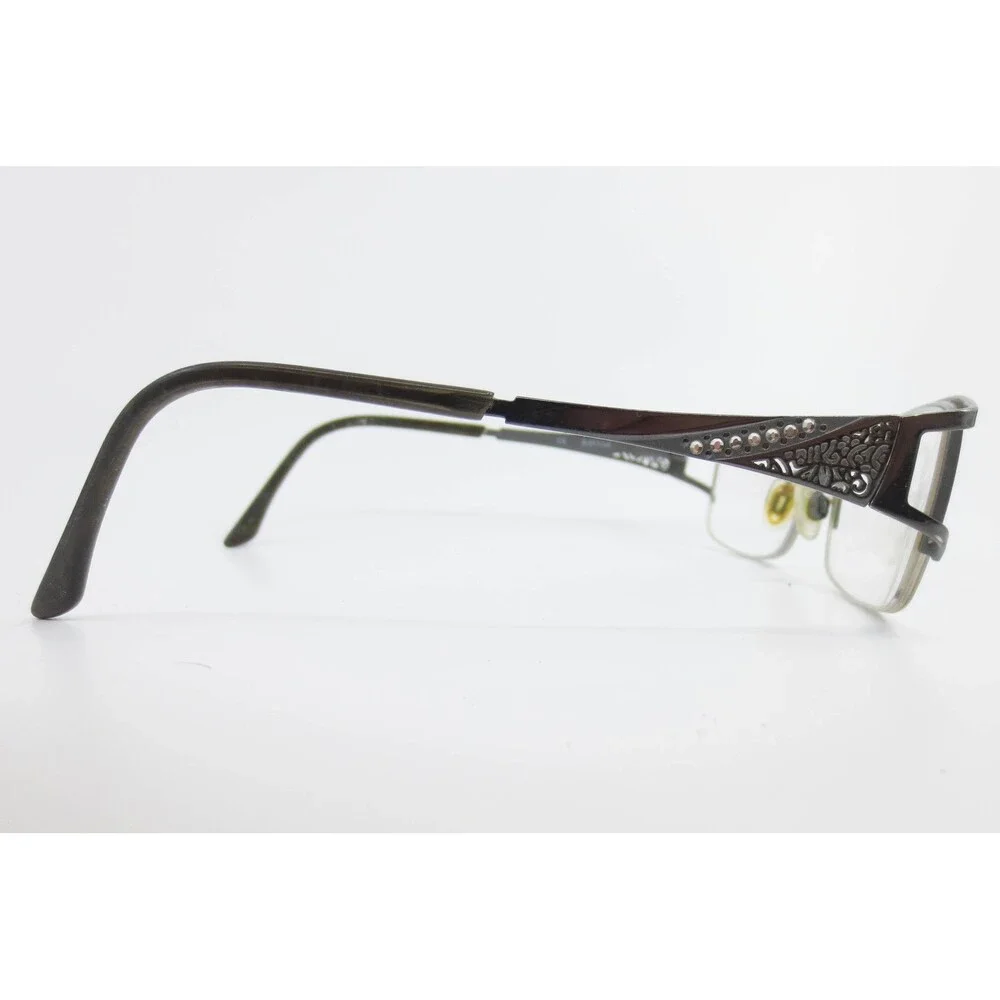 Kay Unger K164 Gunmetal Grey Semi Rimless Cat Eye Eyeglasses Frames 53-18-135
